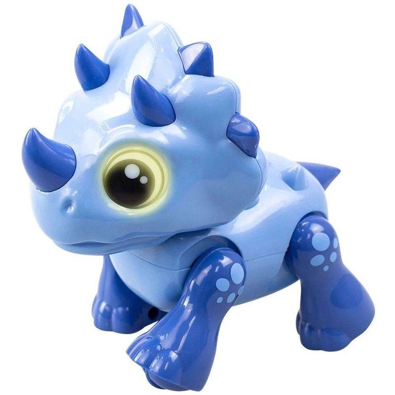 YCOO Dino Heads Up Triceratop Interactive Robot (11.5 x 12.5 cm, Blue) - Image 2